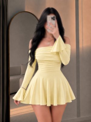 پیراهن عروسکی یقه برگردون یک لا چین کد 3108